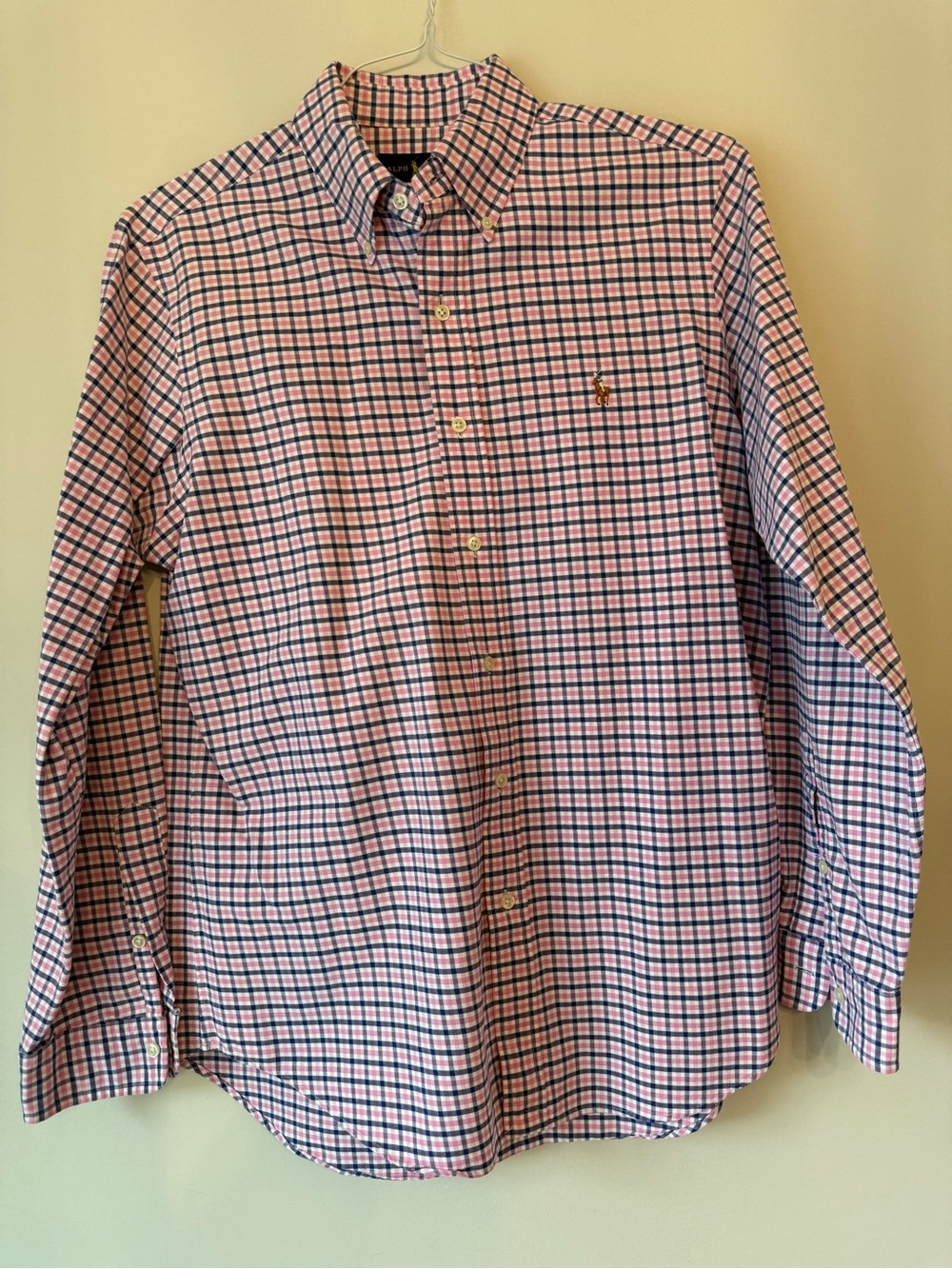 Polo by Ralph Lauren Pink and Navy Plaid Button-Down Shirt